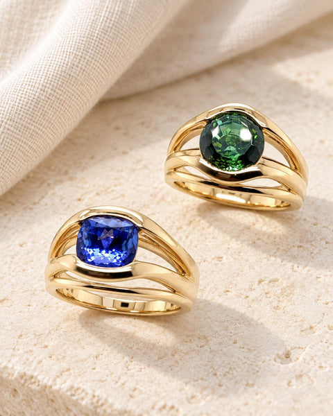 Camile – 4.16ct Tanzanite Ring in 14K Yellow Gold