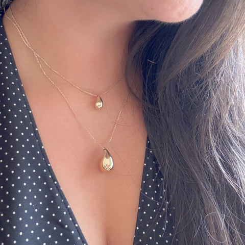 Mini Tear Drop Necklace 45cm -  Paddington Jeweller - Ojco