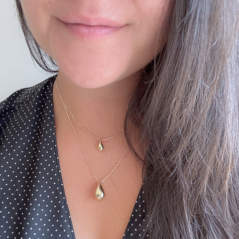 Maxi Tear Drop Necklace 45cm -  Paddington Jeweller - Ojco