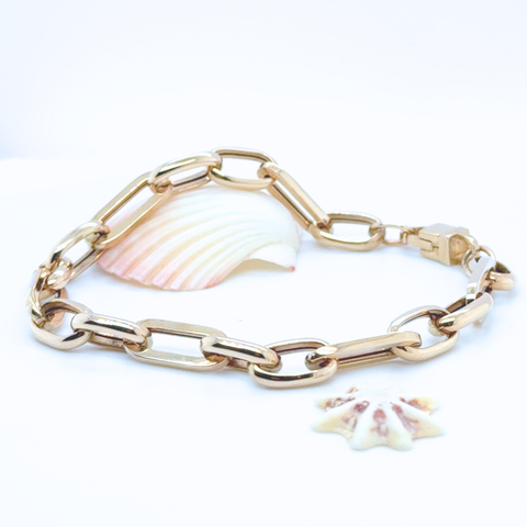 9kt Oval Figaro 2:1 Bracelet -  Paddington Jeweller - Ojco