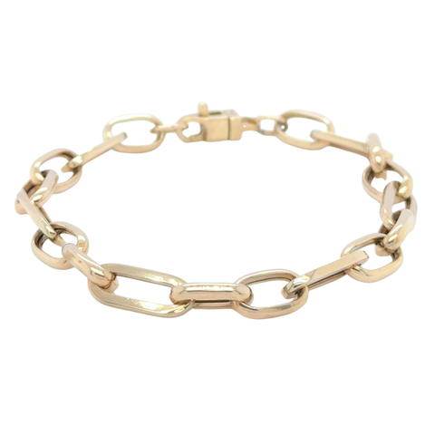 9kt Oval Figaro 2:1 Bracelet -  Paddington Jeweller - Ojco
