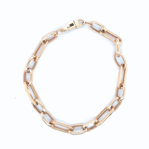 9kt Oval Figaro 2:1 Bracelet -  Paddington Jeweller - Ojco