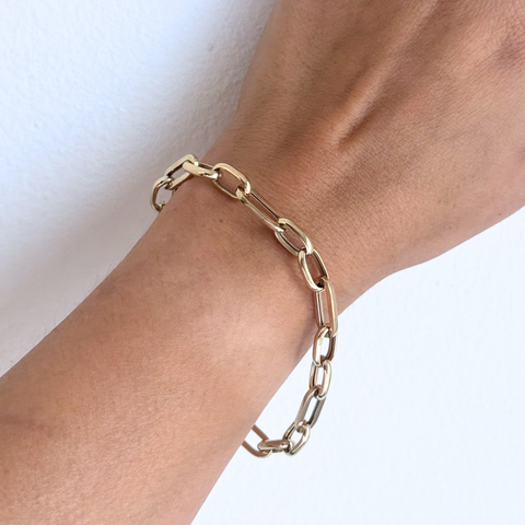 9kt Oval Figaro 2:1 Bracelet -  Paddington Jeweller - Ojco