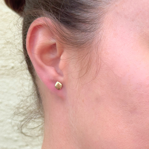 Flat Diamond Shape Stud Earrings -  Paddington Jeweller - Ojco