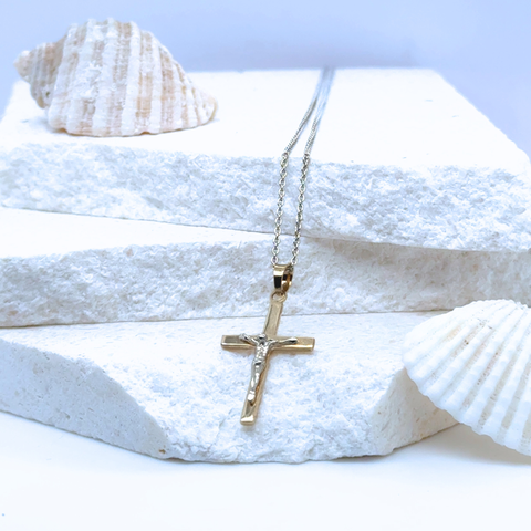 Crucifix Pendant – Bi-Colour -  Paddington Jeweller - Ojco