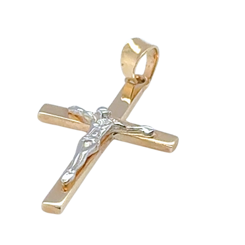 Crucifix Pendant – Bi-Colour -  Paddington Jeweller - Ojco