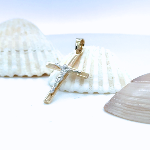 Crucifix Pendant – Bi-Colour -  Paddington Jeweller - Ojco