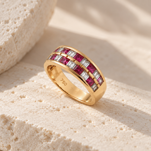 Kora – Ruby & Baguette Diamond Ring