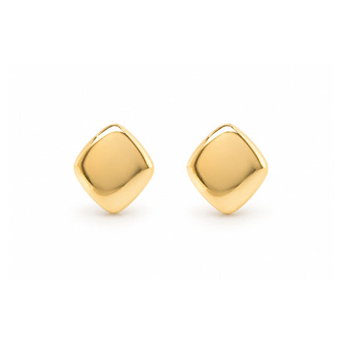 Flat Diamond Shape Stud Earrings