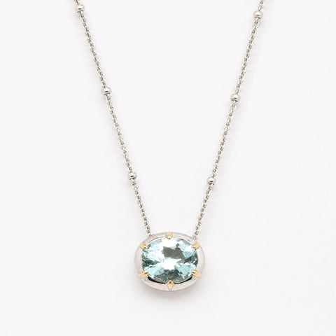 Norse Frigg  - Aquamarine Slider Pendant