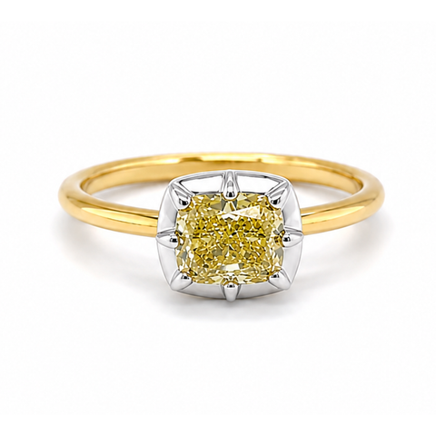 Astrid - Yellow Cushion-Cut Diamond
