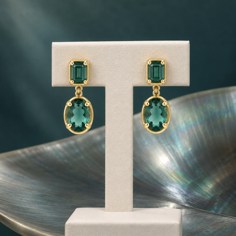Marlee – Gemstone Drop Earrings in 9ct Yellow Gold