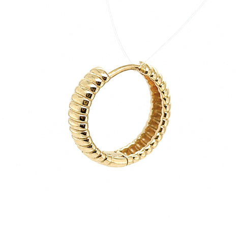 Emely Ribbed Hoop Earrings in 9K Yellow Gold
