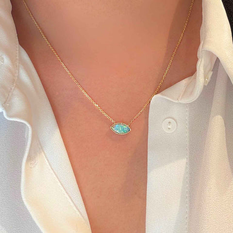 Boho Opal Marquise Necklace