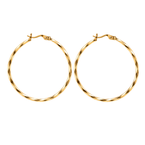 Lyric – 9ct Yellow Gold Twisted Hoop Earrings