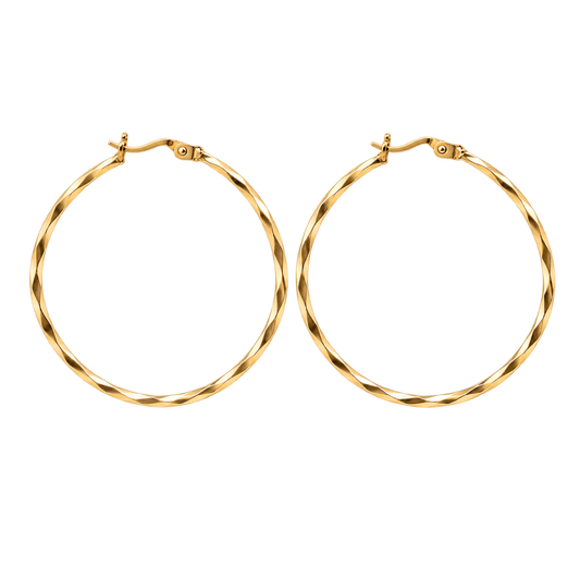 Lyric – 9ct Yellow Gold Twisted Hoop Earrings