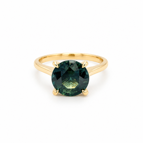 Blue Bell – Madagascar Green Sapphire Engagement Ring