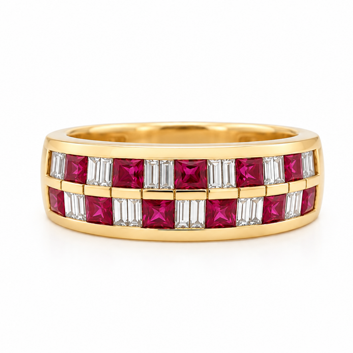 Kora – Ruby & Baguette Diamond Ring -  Paddington Jeweller - Ojco