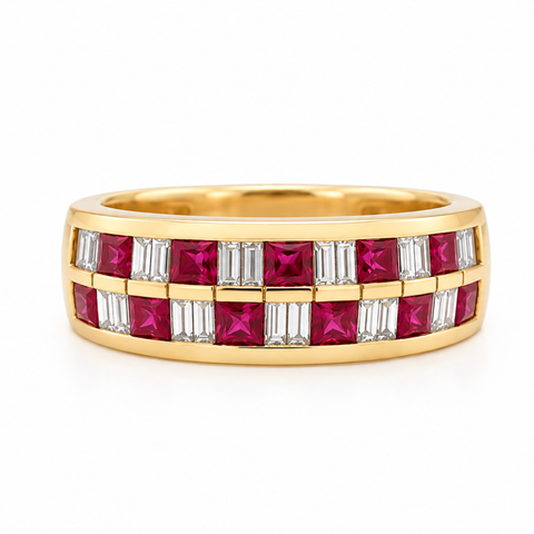 Kora – Ruby & Baguette Diamond Ring