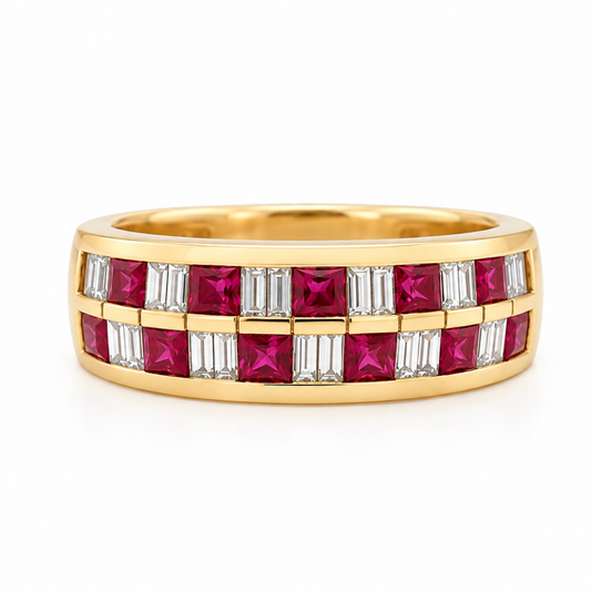 Kora – Ruby & Baguette Diamond Ring