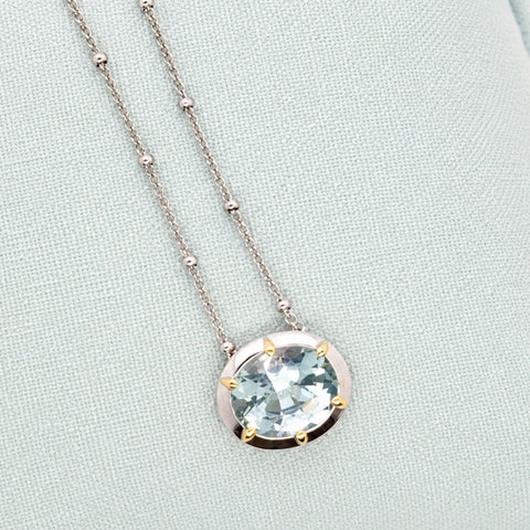 Norse Frigg  - Aquamarine Slider Pendant