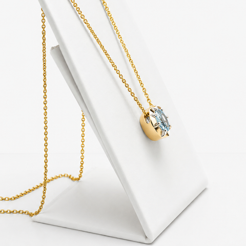 Norse Freyja - Aquamarine Slider Pendant
