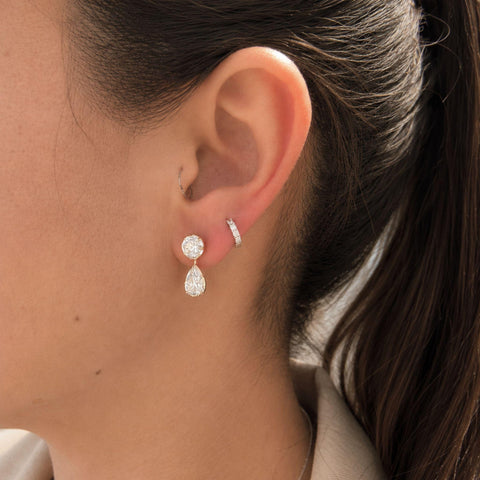 Norse Iðunn - Pear Cut Diamond Earrings