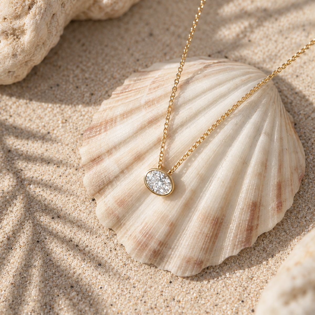 Oval Aroha – 14ct Yellow Gold Gemstone Slider Necklace -  Paddington Jeweller - Ojco