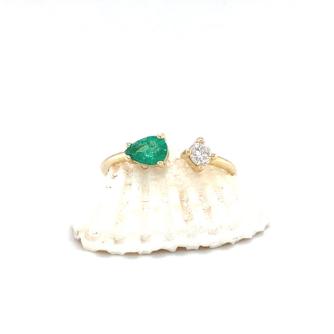 You & I - Pear Emerald/Diamond -  Paddington Jeweller - Ojco