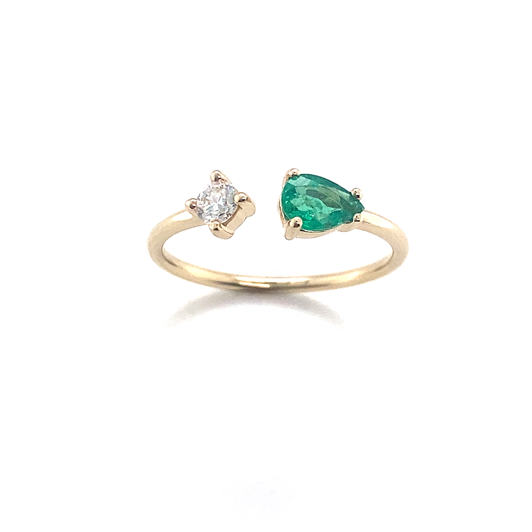You & I - Pear Emerald/Diamond -  Paddington Jeweller - Ojco