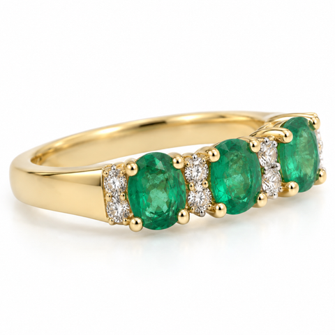 Oaklee- Emerald and Diamond Ring