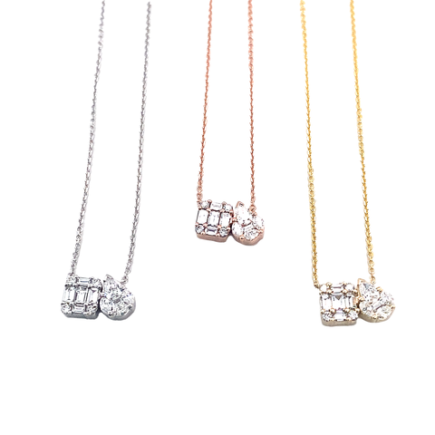 Coming Together - Toi et Moi Necklace -  Paddington Jeweller - Ojco