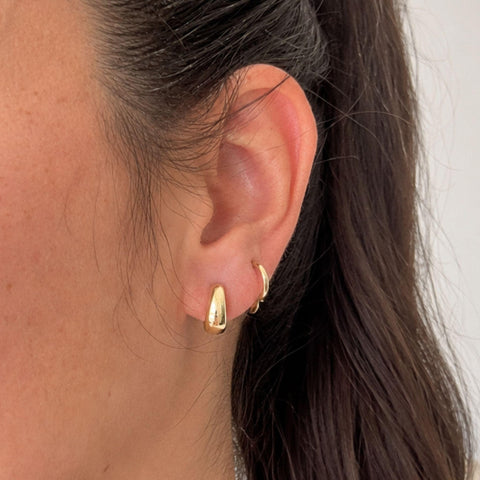 Lorelei Triangle Huggie Earrings in 9K Yellow Gold