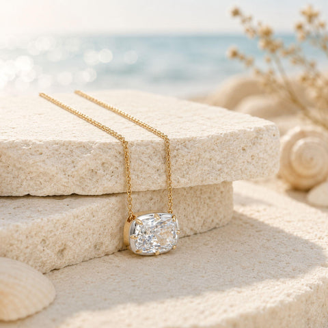 Norse Skaði - Cushion Cut Diamond Slider Pendant