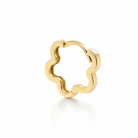Hydrangea Huggie Earrings in 9K Yellow Gold