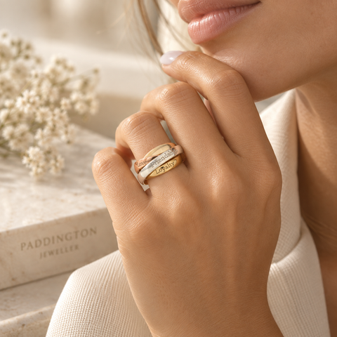 Russian Wedding Ring – Three Colour Gold Trinity Ring 4mm