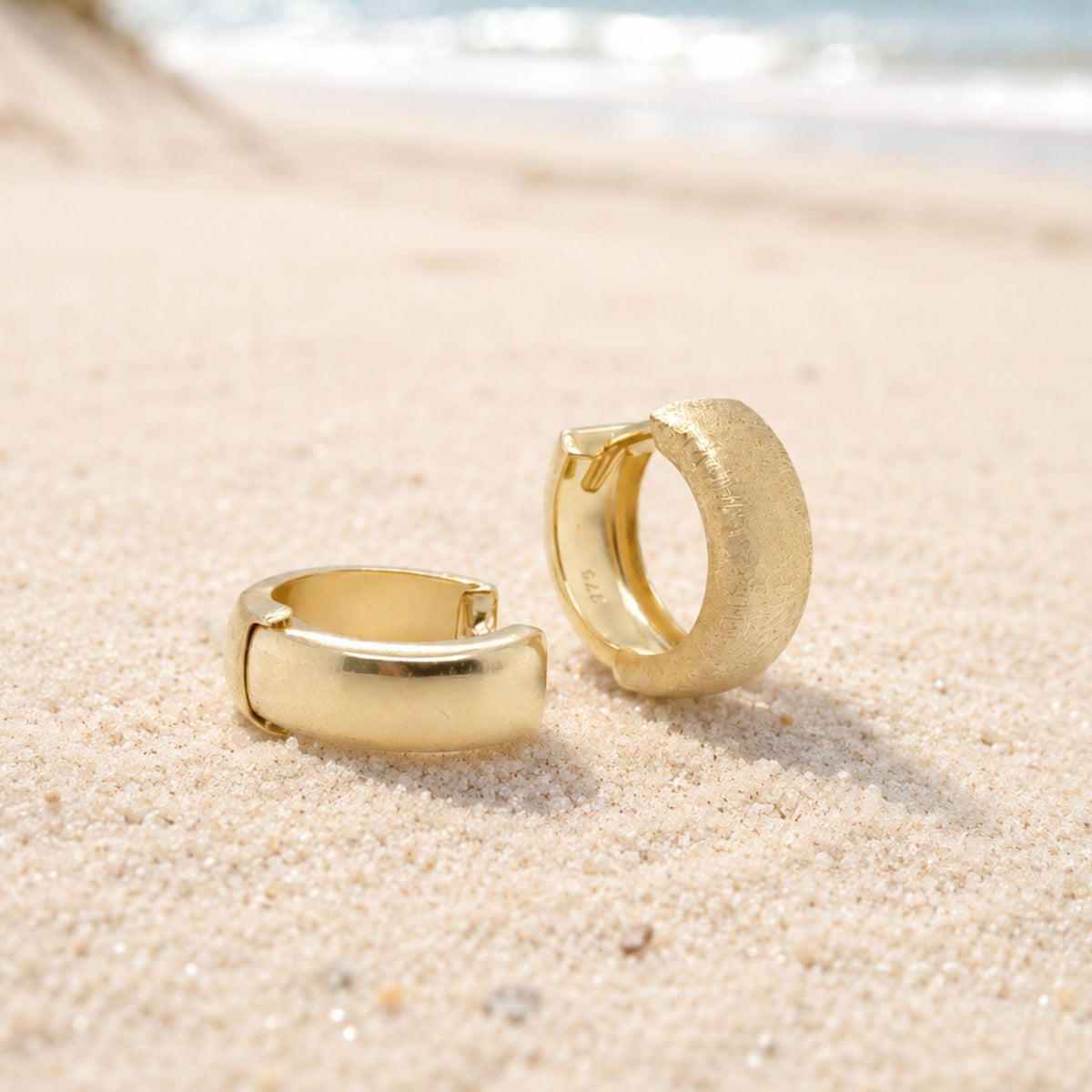 Camry Reversible Huggie Earrings in 9K Yellow Gold -  Paddington Jeweller - Ojco