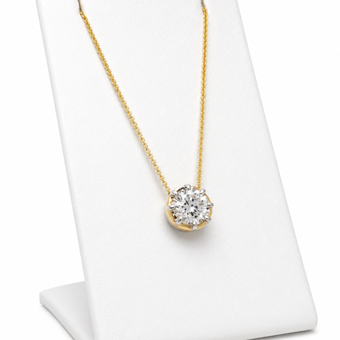 Norse Sif - Round Cut Diamond Slider Pendant