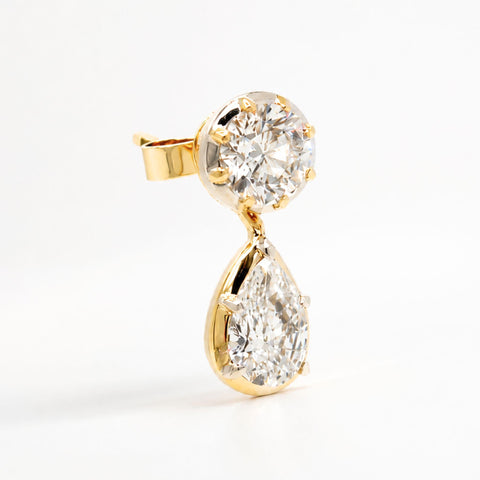 Norse Iðunn - Pear Cut Diamond Earrings