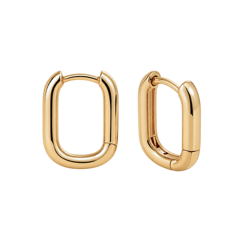 Sadie 9kt yellow gold oval huggie earrings