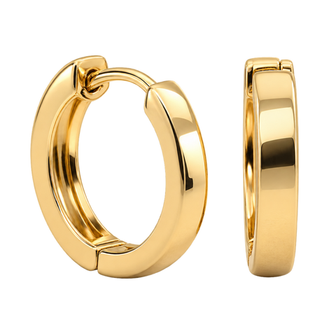 Joseline 9kt yellow gold square huggie earrings
