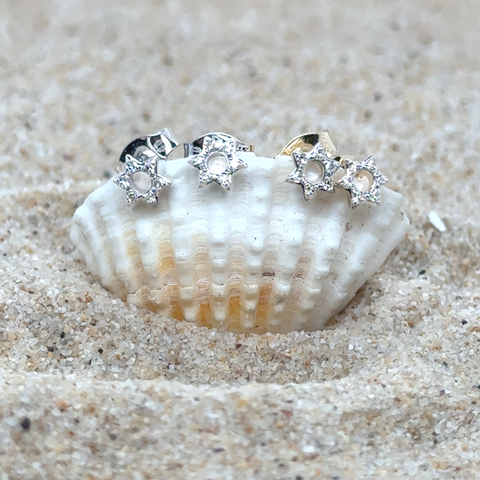 Diamond Star of David Stud Earring