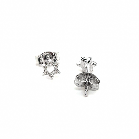 Diamond Star of David Stud Earring