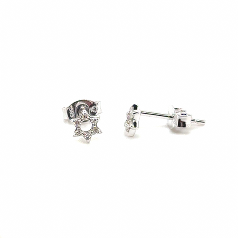 Diamond Star of David Stud Earring