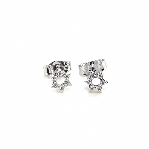 Diamond Star of David Stud Earring