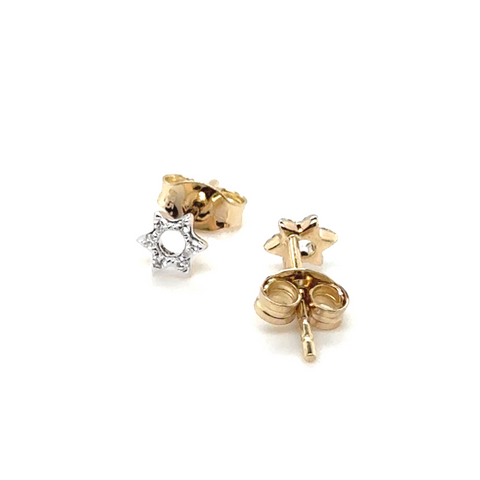 Diamond Star of David Stud Earring