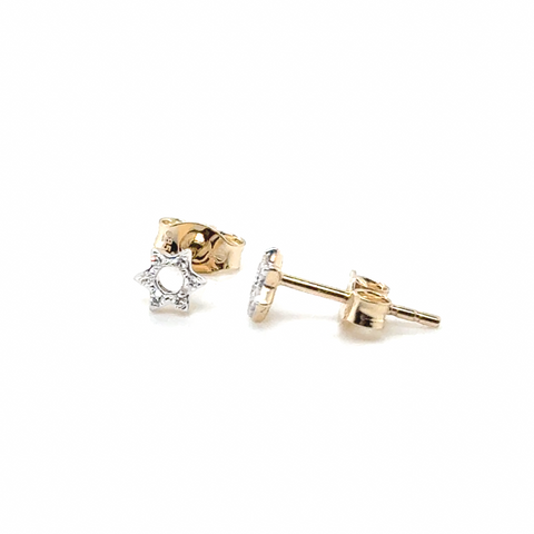 Diamond Star of David Stud Earring