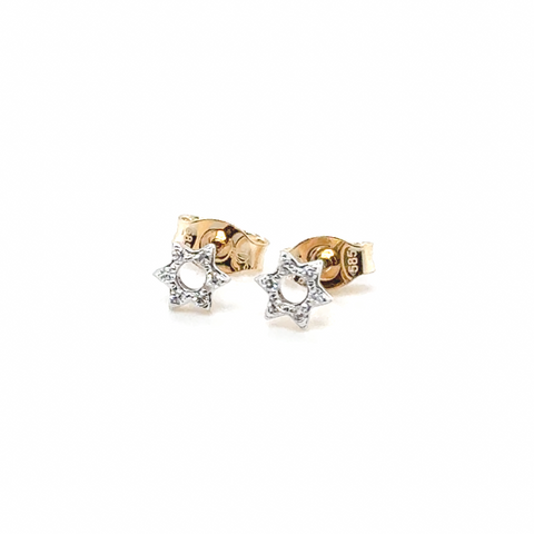Diamond Star of David Stud Earring