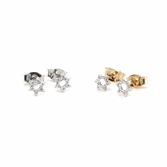 Diamond Star of David Stud Earring
