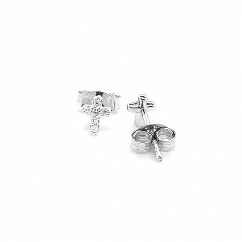 Diamond Cross Stud Earring